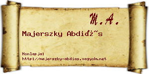 Majerszky Abdiás névjegykártya